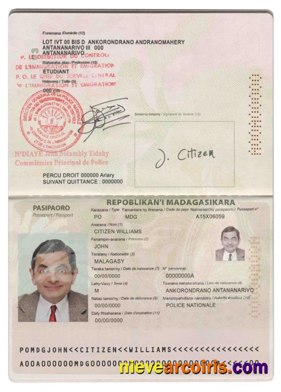 Madagascar passport